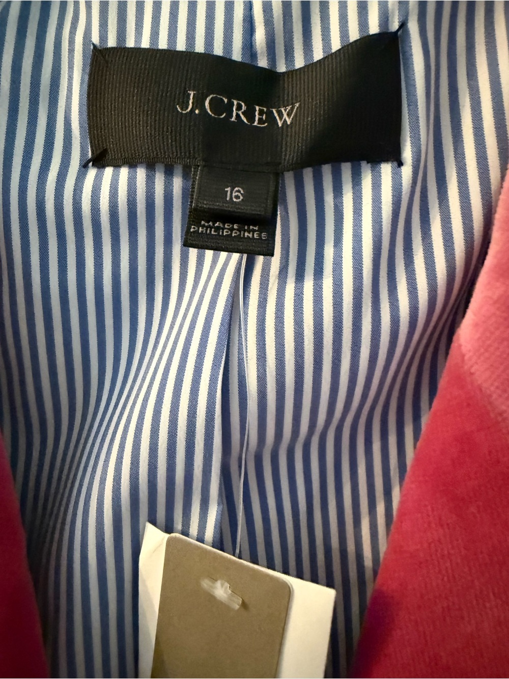J. CREW PARKE Velvet Blazer in Dried Rose Single-Button Blazer size 16 NWT - Picture 4 of 8